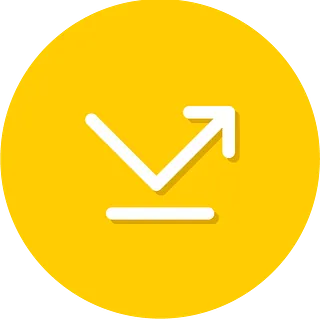 arrow deflect bounce yellow icon