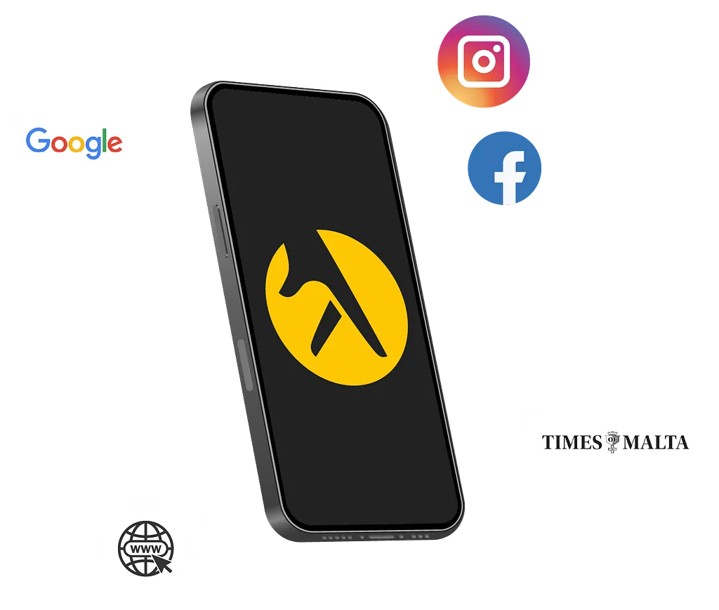 phone black Facebook instagram google icons